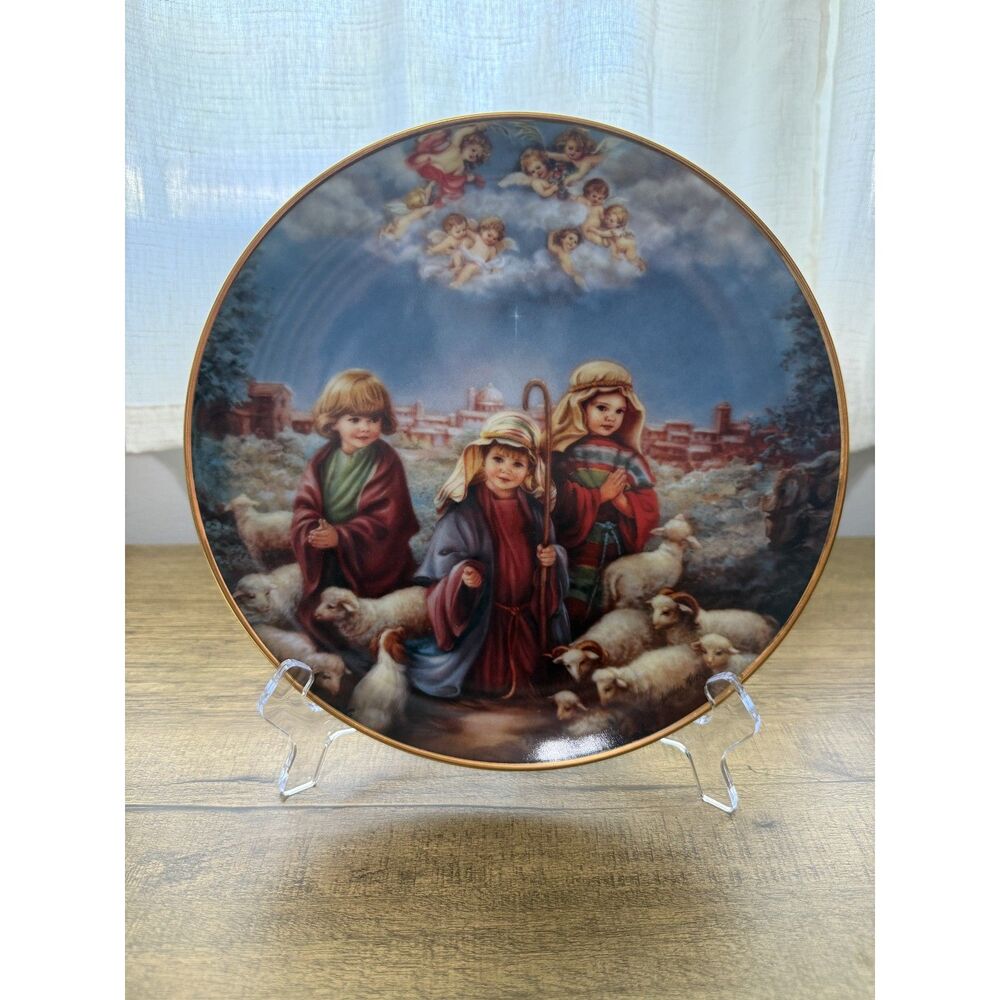 Vintage 1988 Sandra Kuck Christmas Plate "While Shepherds Watched"